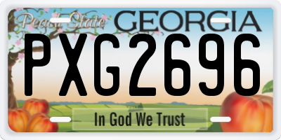 GA license plate PXG2696