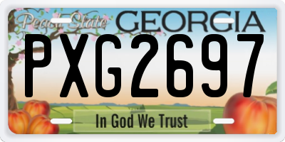 GA license plate PXG2697