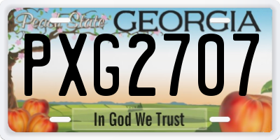 GA license plate PXG2707