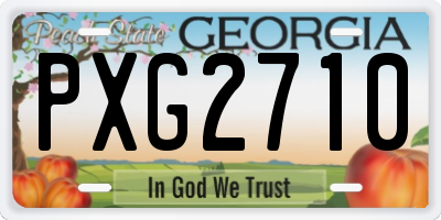 GA license plate PXG2710