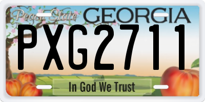 GA license plate PXG2711