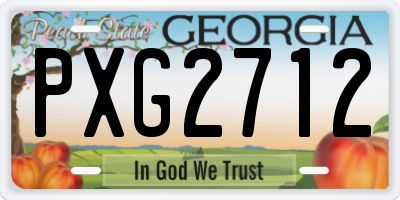GA license plate PXG2712