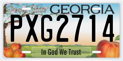 GA license plate PXG2714