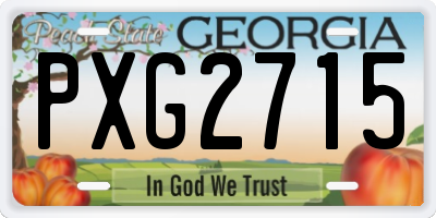 GA license plate PXG2715