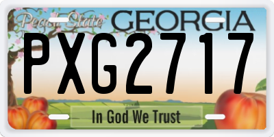 GA license plate PXG2717