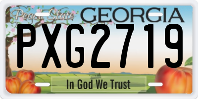 GA license plate PXG2719