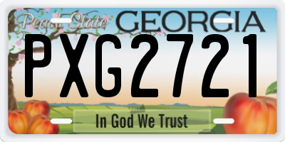 GA license plate PXG2721