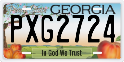 GA license plate PXG2724