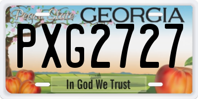 GA license plate PXG2727