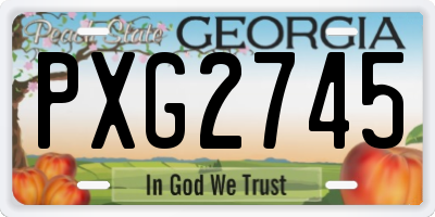 GA license plate PXG2745