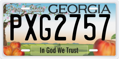 GA license plate PXG2757