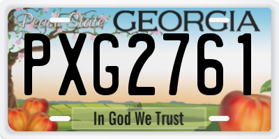 GA license plate PXG2761