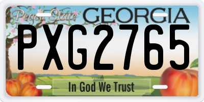 GA license plate PXG2765