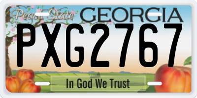 GA license plate PXG2767