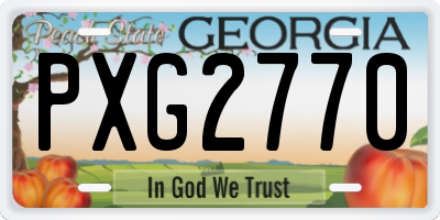 GA license plate PXG2770