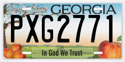 GA license plate PXG2771