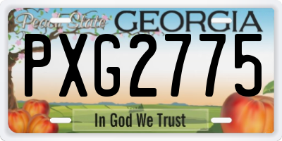 GA license plate PXG2775