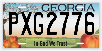 GA license plate PXG2776