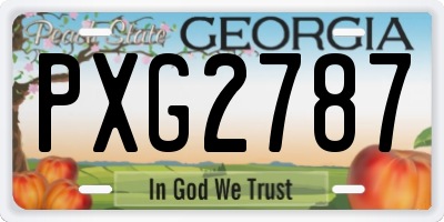GA license plate PXG2787