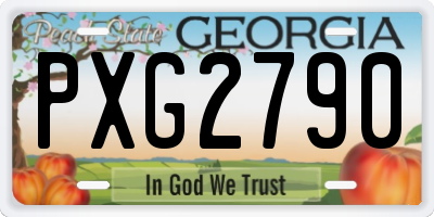 GA license plate PXG2790