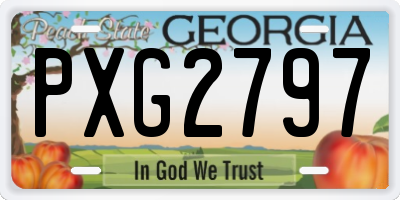 GA license plate PXG2797