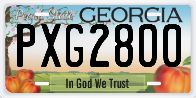 GA license plate PXG2800
