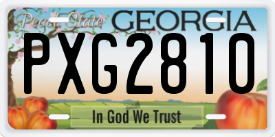 GA license plate PXG2810