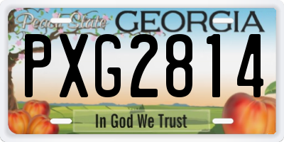 GA license plate PXG2814