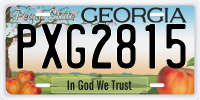 GA license plate PXG2815