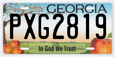 GA license plate PXG2819