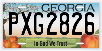 GA license plate PXG2826