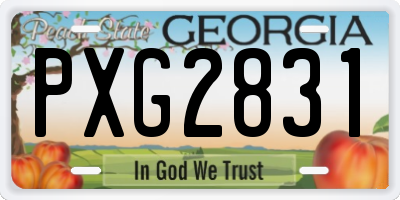 GA license plate PXG2831