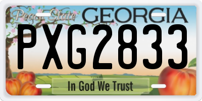 GA license plate PXG2833