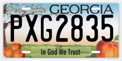 GA license plate PXG2835