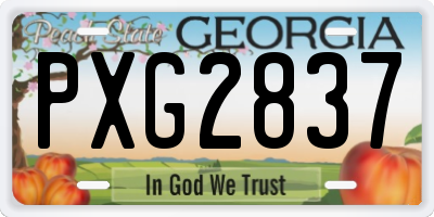 GA license plate PXG2837