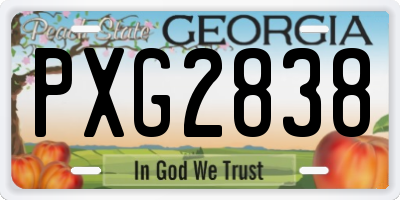 GA license plate PXG2838