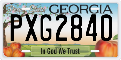 GA license plate PXG2840
