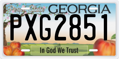 GA license plate PXG2851