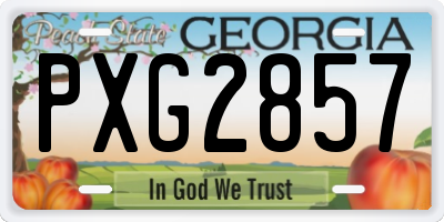 GA license plate PXG2857