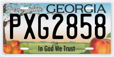 GA license plate PXG2858