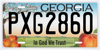 GA license plate PXG2860