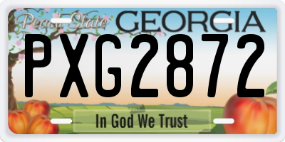 GA license plate PXG2872