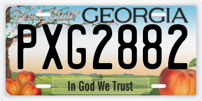 GA license plate PXG2882