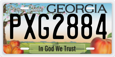 GA license plate PXG2884