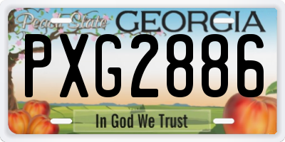 GA license plate PXG2886
