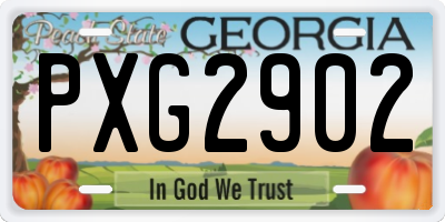 GA license plate PXG2902
