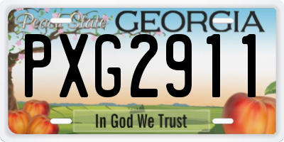 GA license plate PXG2911