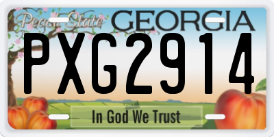 GA license plate PXG2914