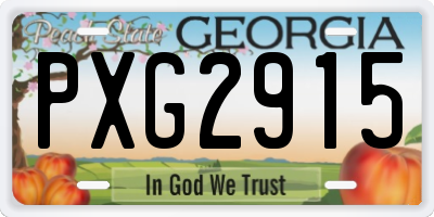 GA license plate PXG2915