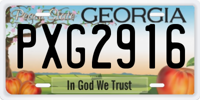 GA license plate PXG2916